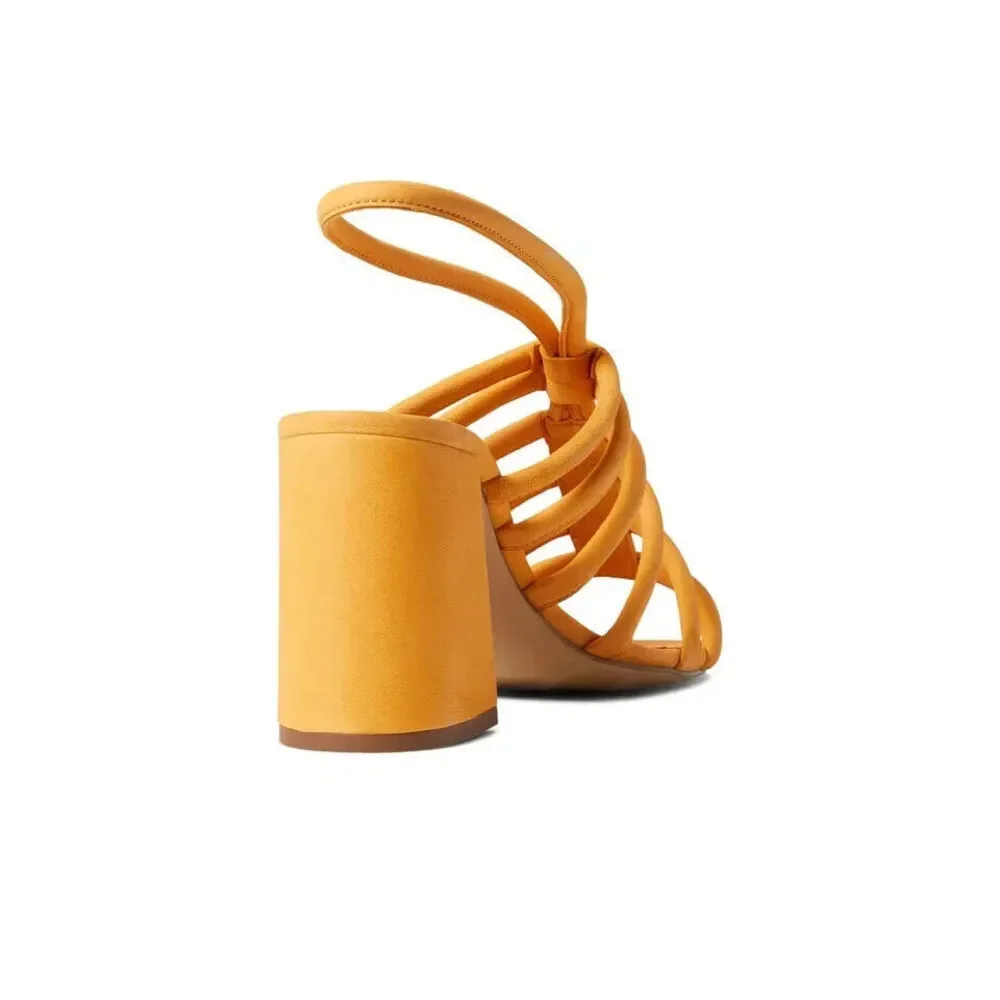 Free People Colette OB1432993 Sandals Women's US 9 Hot Orange Block Heel KHD601